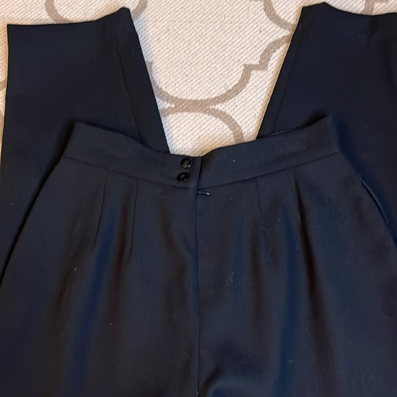 Amanda Fielding wool high waisted Pleated knotted waist detail trouser pants - Picture 13 of 16
